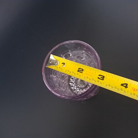 Vintage Purple Cut Glass Tumbler With Intricate Geometric Pattern - Picture 13 of 13